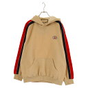 GUCCI(グッチ) サイズ:S Jersey Hooded Sweatshirt ジャージー フーデッド プルオーバーパーカースウェットシャツ ベージュ 733972【中古】【程度A】【カラーベージュ】【取扱店舗BRING福岡天神店】