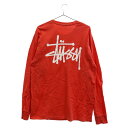 STUSSY(ステューシー) サイズ:M ショーンフォント ロゴプリント 長袖Tシャツ ピンク【中古】【程度B】【カラーピンク】【取扱店舗BRING THRIFT CLOSET】