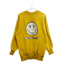 VERDY(ベルディ) サイズ:FREE 21SS×Youth Loser 1997 ANARCHY SMILE SWEAT スマイル バックロゴ刺繍モックネックスウェットトレーナー イエロー【中古】【程度B】【カラーイエロー】【取扱店舗BRING THRIFT CLOSET】