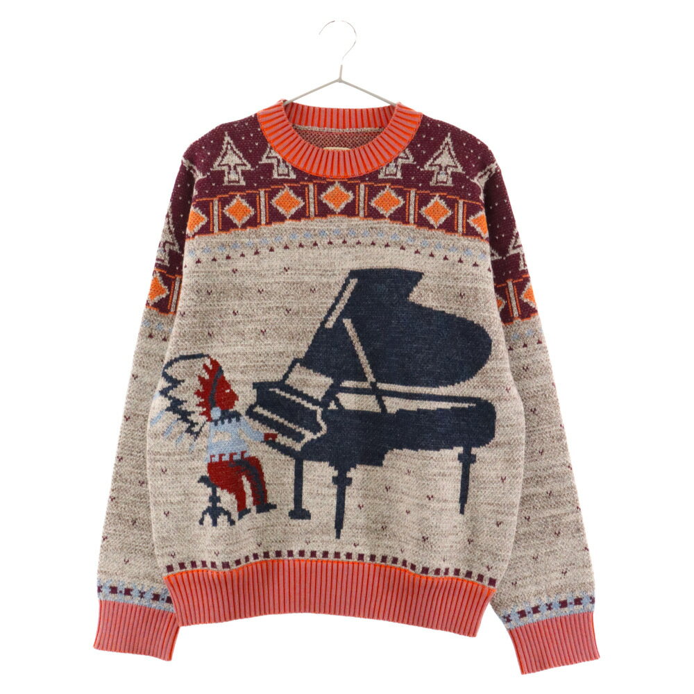 KAPITAL(キャピタル) サイズ:S 7G Alaska Camp Piano Sweater K2010KN088 総柄ニットセーター ピアノ マルチ【中古】【程度A】【カラーマルチカラー】【オンライン限定商品】