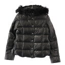 CHROME HEARTS(クロムハーツ) サイズ:S ファーフード オールレザーダウンジャケット クロスボールボタン レディース ブラック【中古】【程度A】【...