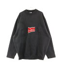 VETEMENTS(ヴェトモン) サイズ:M 18AW Logo Embroidered Sweatshirts クルーネック スウェット トレーナー ブラック MAH18TR31【中古】【程度A】【カラーブラック】【取扱店舗名古屋】