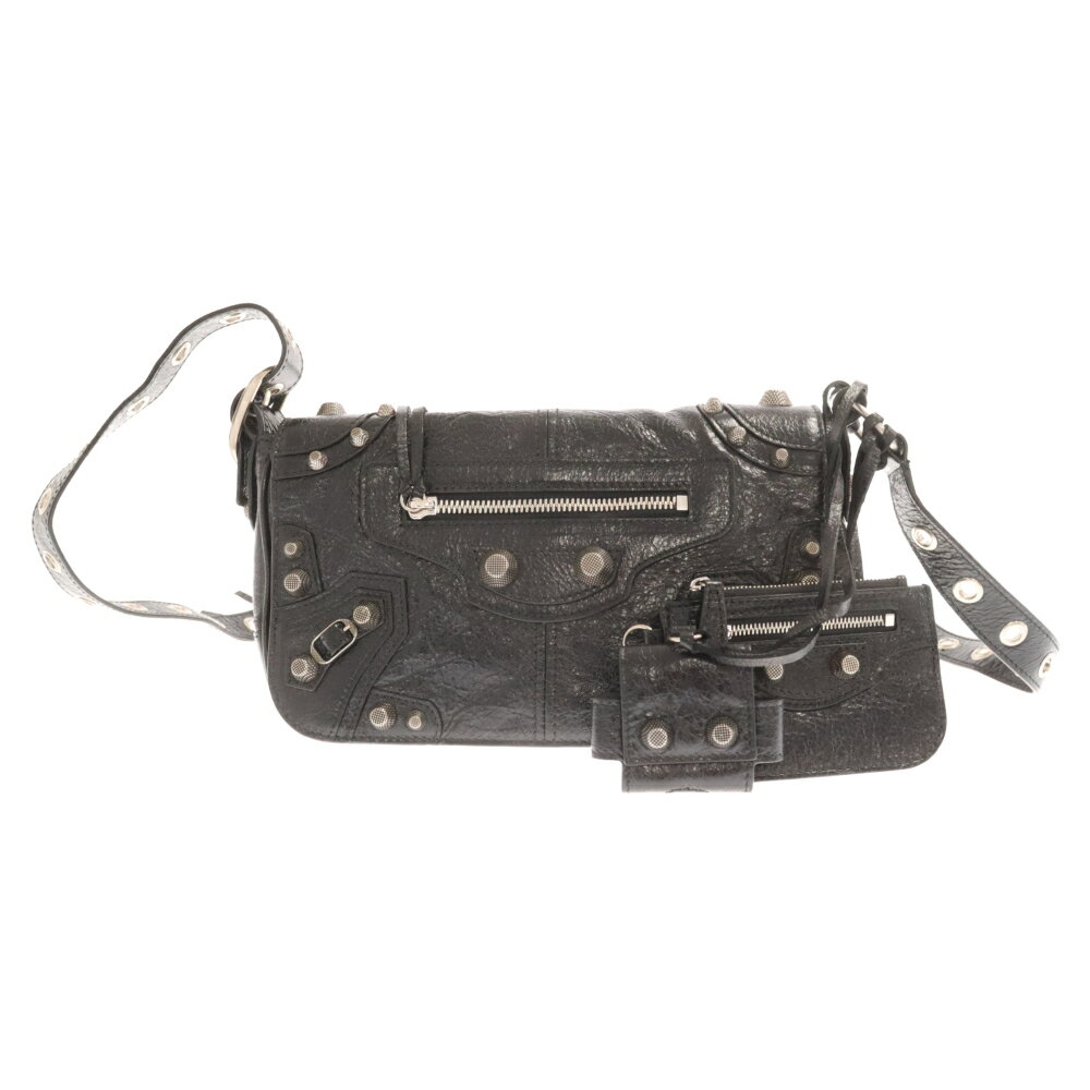 BALENCIAGA(バレンシアガ) サイズ:XS Le Cagole Men XS Flap Bag ルカゴール XS フラップ ショルダーバッグ ブラック 719082 1000【中古】【程度A】【カラーブラック】【取扱店舗原宿】