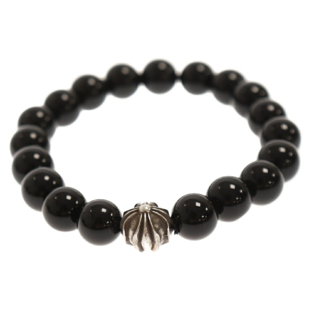 CHROME HEARTS(クロムハーツ) 10mm BEAD CHプラスボール 10mmビーズブレスレット ブラック/シルバー【中古】【程度B】【カラーブラック】【取扱店舗OneStyle名古屋パルコ店】