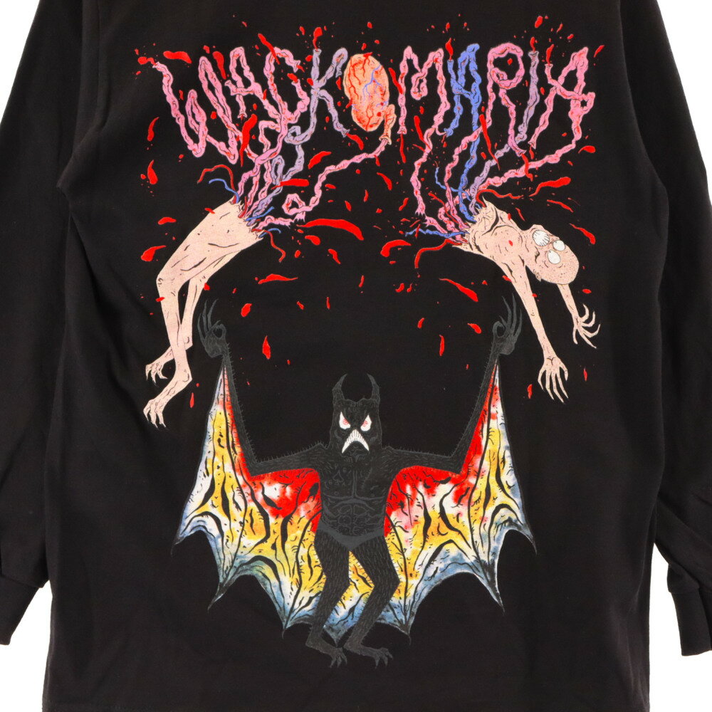 WACKO MARIA(ワコマリア) サイズ:S 24SS NECKFACE / LONG SLEEVE T-SHIRT ネックフェイス バックプリント 長袖Tシャツ ブラック NECKFACE-WM-LT02【新古品/中古】【程度S】【カラーブラック】【取扱店舗BRING札幌店】