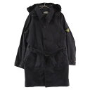 STONE ISLAND(ストーンアイランド) サイズ:L フード ミリタリー ロングコート キルティングライナー ロゴワッペン付き ブラック 49157031【中古】【程度B】【カラーブラック】【取扱店舗BRING札幌店】