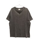 COURREGES(クレージュ) サイズ:XL dry jersey t-shirt オーバーサイズロゴ刺繍半袖Tシャツ カットソー【中古】【程度B】【カラーグレー】【オンライン限定商品】