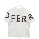 FERRAGAMO(フェラガモ) サイズ:XS COTTON CREW NECK T-SHIRTS コットンクルーネック 半袖ロゴTシャツ 半袖Tシャツ ホワイト【中古】【程度A】【カラーホワイト】【オンライン限定商品】