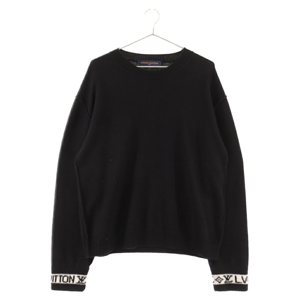 LOUIS VUITTON(ルイヴィトン) サイズ:XS 23SS Arm Logo Cashmere Knit Sweater アームロゴカシミアニット長袖セーター ブラック RM231Q GK1 HON44W【中古】【程度A】【カラーブラック】【取扱店舗BRING心斎橋店】