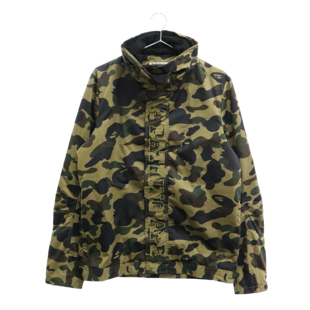 A BATHING APE(アベイシングエイプ) サイズ:M 総柄カモ ジップアップマウンテンジャケット グリーン マウンテンパーカー【中古】【程度B】【カラーグリーン】【取扱店舗原宿】