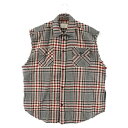 FEAR OF GOD(フィアオブゴッド) サイズ:M Sleeveless Flannel ノースリーブ フランネル チェック シャツ レッド【中古】【程度B】【カラーレッド】【オンライン限定商品】