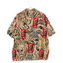 WACKO MARIA(ワコマリア) サイズ:XL 22SS×BLACKEYEPATCH HAWAIIAN SHIRT S/S×ブラックアイパッチコラボ タイガー半袖レーヨンシャツ BEP-WM-H101 ベージュ【新古品/中古】【程度S】【カラーベージュ】【取扱店舗原宿】