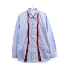 COMME des GARCONS SHIRT(コムデギャルソンシャツ) サイズ:L チェックパターン切替長袖シャツ ブルー ストライプ FJ-B013-W22-1【中古】【程度A】【カラーブルー】【オンライン限定商品】