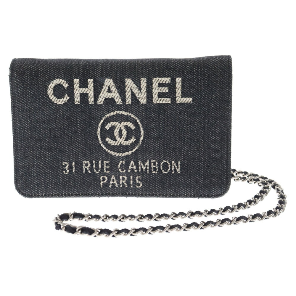 CHANEL(シャネル) ドーヴィル チェーンウォレット ショルダーバッグ デニムキャンバス インディゴブルー【中古】【程度B】【カラーブルー】【取扱店舗BRING心斎橋店】