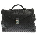 BOTTEGA VENETA(ボッテガヴェネタ) イントレチャート レザー ブリーフケース バッグ ブラック 630239【中古】【程度B】【カラーブラック】【オンライン限定商品】