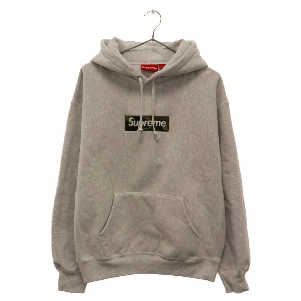 SUPREME(シュプリーム) サイズ:S 23AW Box Logo Hooded Sweatshirt Ash grey camo ボックスロゴ プルオーバーパーカー フーディー グレー【中古】【程度A】【カラーグレー】【取扱店舗BRINGアメリカ村店】