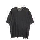 ANN DEMEULEMEESTER(アンドゥムルメステール) サイズ:L アシンメトリー シルバーロゴプレート 半袖Tシャツ ブラック【中古】【程度A】【カラーブラック】【取扱店舗BRING渋谷ANNEX店】