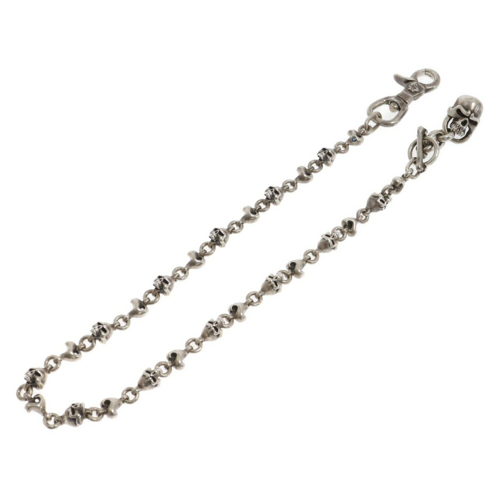 THIRTEEN DESIGNS(サーティーンデザインズ) SKULL SAPPHIRE WALLET CHAIN スカル サファイア ウォレット チェーン シルバー【中古】【程度B】【カラーシルバー】【取扱店舗OneStyle原宿店】