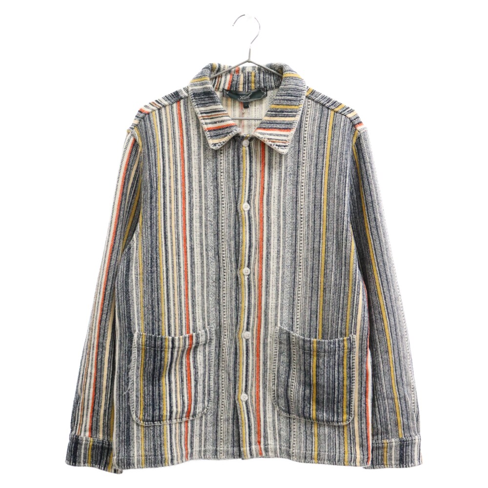 KITH(キス) サイズ:S Multi Stripe L/S Boxy Collared Overshirt マルチストライプ ボクシーカラーオーバーシャツ 長袖シャツ マルチ KHM010340