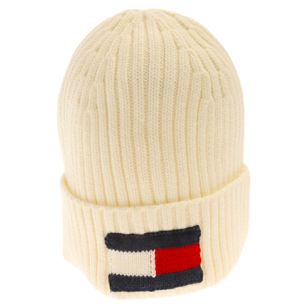 TOMMY HILFIGER(トミーヒルフィガー) ロゴ ニットキャップ 帽子 ベージュ【中古】【程度A】【カラーベージュ】【オンライン限定商品】