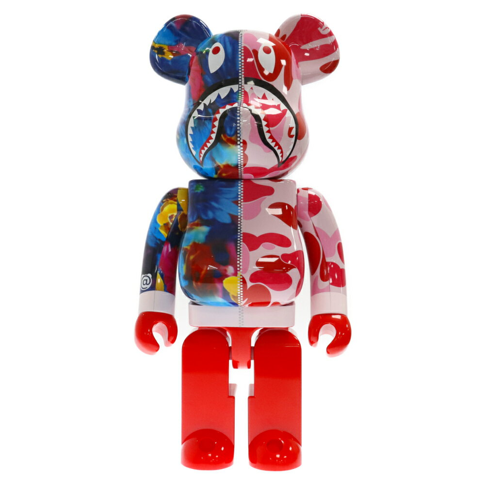 MEDICOM TOY(メディコムトイ) サイズ:1000 BE@RBRICK BAPE mika ninagawa SHARK 1000 ベアブリック エイプ ミカ ニナガワ シャーク ホビー 人形 フィギュア ピンク【新古品/中古】【程度S】【カラーピンク】【取扱店舗BRING KICKS】