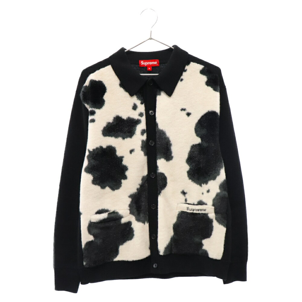 SUPREME(シュプリーム) サイズ:S 21AW Cow Print Cardigan カウ プリント カーディガン ニットシャツ ブラック【中古】【程度A】【カラーブラック】【取扱店舗渋谷】