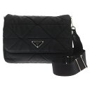 PRADA(プラダ) Re-Nylon トライアングルロゴ キルティング ショルダーバッグ ブラック 1BD290【中古】【程度B】【カラーブラック】【取扱店舗BRING京都河原町店】