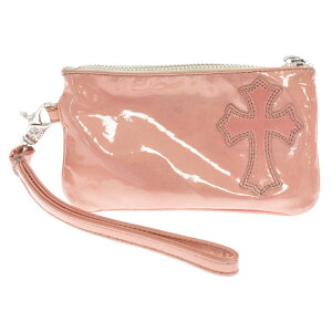 CHROME HEARTS(クロムハーツ) ZPR CHG WRISTLET SML ジッパーチェンジパース ストラップ付クロスパッチダガージップレザーコインケース ピンク【中古】【程度B】【カラーピンク】【取扱店舗OneStyle原宿店】