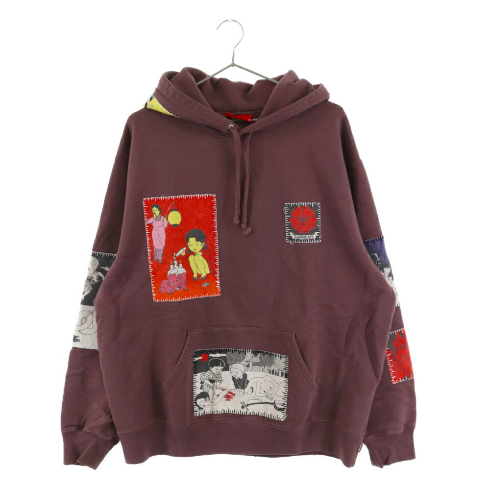 SUPREME(シュプリーム) サイズ:M 20AW Toshio Saeki Hooded Sweatshirt 佐伯俊男 フーデッドスウェットシャツ パーカー ライトパープル【中古】【程度A】【カラーパープル】【オンライン限定商品】