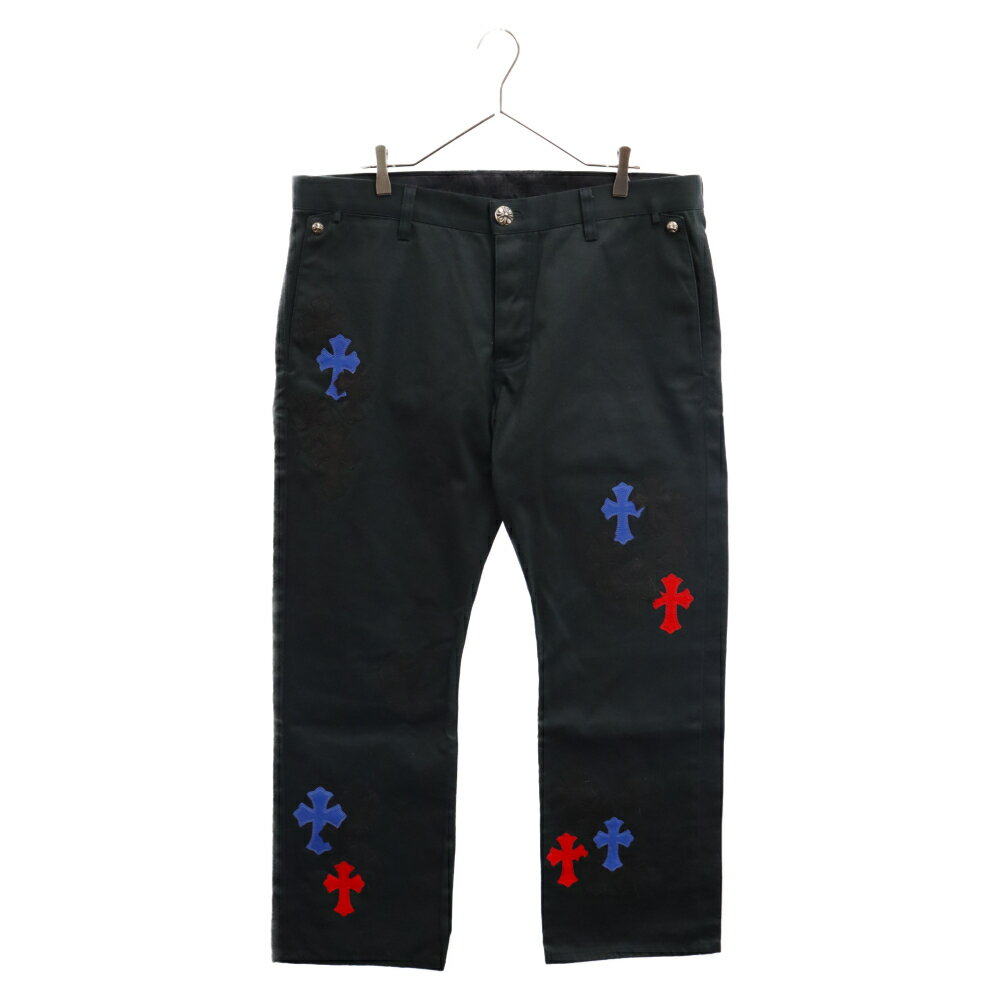 CHROME HEARTS(クロムハーツ) サイズ:38 CHINOS CEM CRPATCH マルチカラークロスパッチカスタム チノパンツ ワーク ブラック【中古】【程度A】【カラーブラック】【取扱店舗新宿】