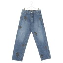 CHROME HEARTS(クロムハーツ) サイズ:31 DENIM CARPENTER CROSS PATCH クロスパッチ アフターカスタム カーペンターデニムパンツ インディゴ/ブラック【中古】【程度B】【カラーブルー】【取扱店舗渋谷】