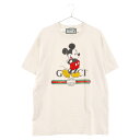 GUCCI(グッチ) サイズ:M ×ディズニー ミッキープリントオーバーサイズTシャツ 半袖Tシャツ ホワイト 565806 XJB66