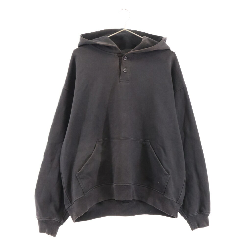 FEAR OF GOD(フィアオブゴッド) サイズ:M Sixth Collection Everyday Henley Hoodie シックスコレクション プルオーバースウェットパーカー フーディ ブラック FG20-008【中古】【程度B】【カラーブラック】【オンライン限定商品】