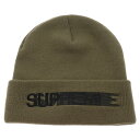 SUPREME(シュプリーム) 23SS Motin Logo Beanie モーションロゴ ビーニー ニットキャップ 帽子 カーキ【中古】【程度A】【カラーグリーン】【オンライン限定商品】