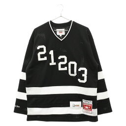 SUPREME(シュプリーム) サイズ:S 21SS×WTAPS Mitchell & Ness Hockey Jersey×ダブルタップス ミッチェルアンドネス ホッケージャージ 長袖カットソー ブラック 長袖Tシャツ【中古】【程度B】【カラーブラック】【取扱店舗原宿】