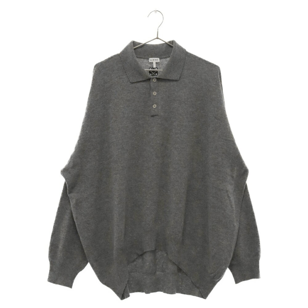 LOEWE(ロエベ) サイズ:XS 22AW Polo Collar Relaxed Fit Wool Sweater ポロカラーリラックス セーター グレー H526Y14KCM【中古】【程度A】【カラーグレー】【取扱店舗BRING梅田茶屋町店】