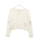 CHROME HEARTS(クロムハーツ) サイズ:S Y Not Crewneck SWEAT レザークロスパッチサーマルトレーナー ホワイト レディース【中古】【程度B】【カラーホワイト】【取扱店舗BRING京都河原町店】