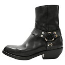 CELINE(セリーヌ) サイズ:42 RIDER BOOTS バックロゴハーネスライダーブーツ MG1202 ブラック