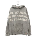 SUPREME(シュプリーム) サイズ:L 20SS Known As Hooded Sweatshirt スウェットパーカー プリントプルオーバーフーディ グレー【中古】..