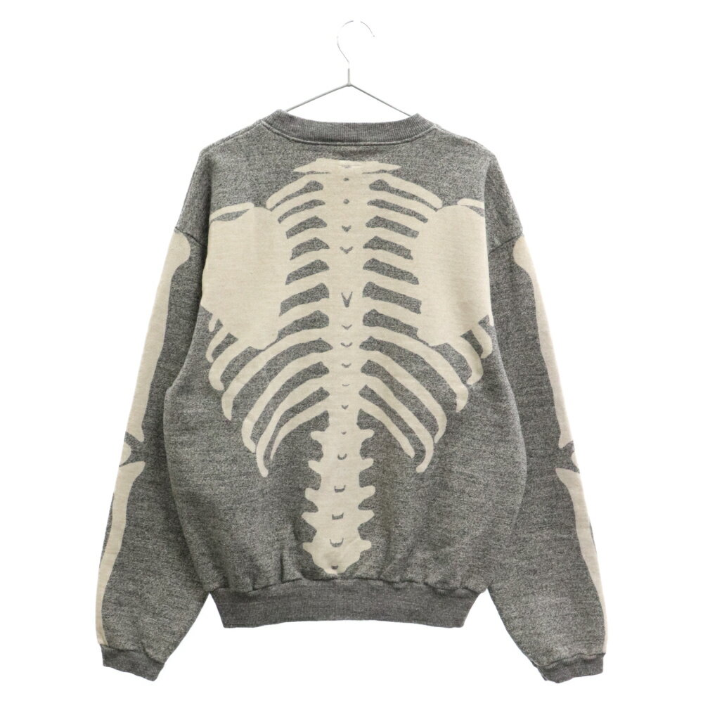 KAPITAL(キャピタル) サイズ:2 Bone pt Sweat Shirt バックボーンプリント クルーネックスウェットトレーナー グレー【新古品/中古】【程度S】【カラーグレー】【取扱店舗渋谷】