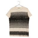 SAINT LAURENT PARIS(T[p) TCY:S viscose polyester striped sequin T-shirt 551636 YBBU2 XpR[fUC N[lbNTVc zCg/ubNyÁzyxBzyJ[zCgzy戵XܐVhz