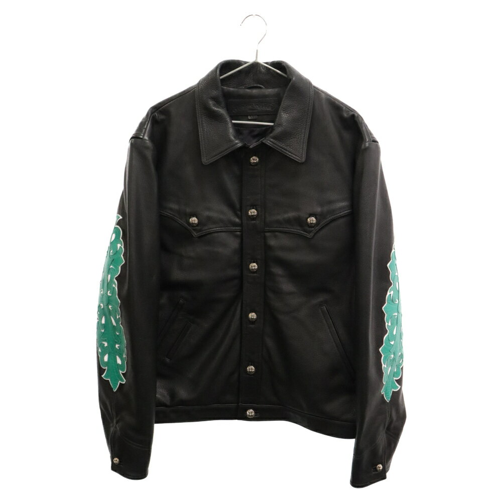 CHROME HEARTS(クロムハーツ) サイズ:XXL FLORAL CROSS フローラルクロス レザージャケット ブラック/..