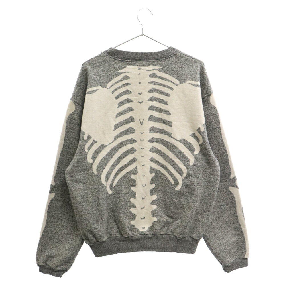 KAPITAL(キャピタル) サイズ:2 Bone pt Sweat Shirt バックボーンプリント クルーネックスウェットトレーナー グレー【新古品/中古】【程度S】【カラーグレー】【取扱店舗原宿】