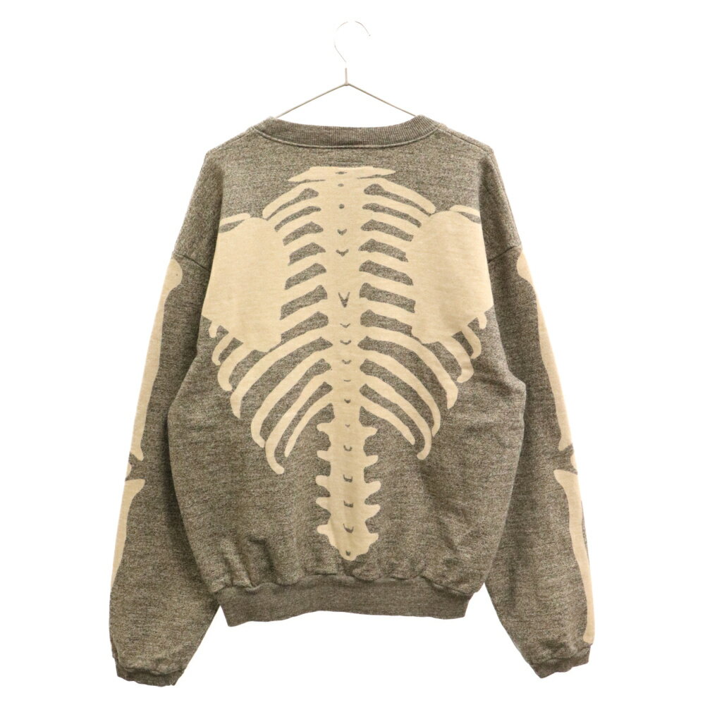 KAPITAL(キャピタル) サイズ:3 Bone pt Sweat Shirt バックボーンプリント クルーネックスウェットトレーナー グレー【新古品/中古】【程度S】【カラーグレー】【取扱店舗原宿】