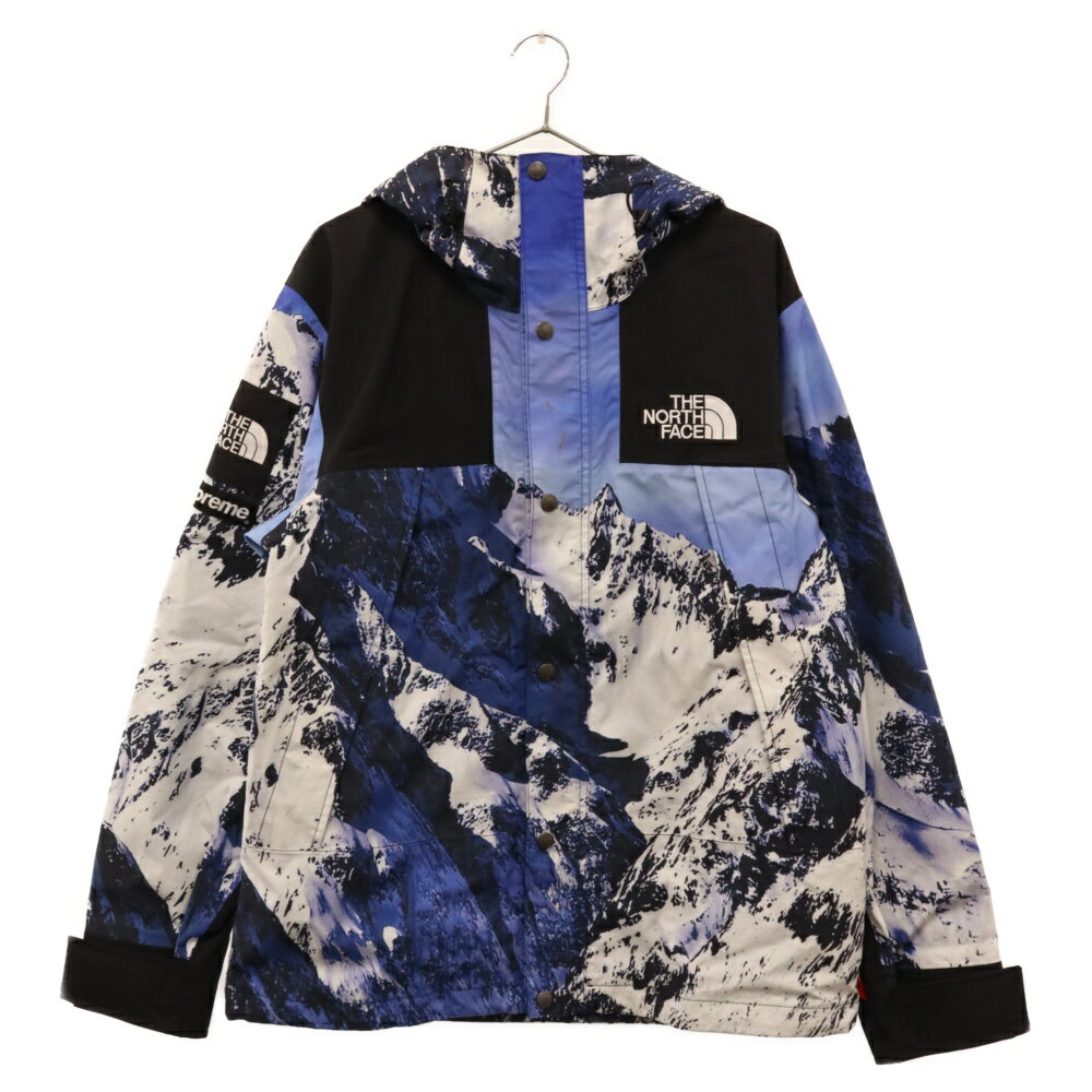 SUPREME(シュプリーム) サイズ:M 17AW×THE NORTH FACE Mountain Parka ザノースフェイス マウンテン パーカー ナイロンジャケット 雪山 ホワイト/ブルー NP61701I【中古】【程度B】【カラーホワイト】【取扱店舗BRING札幌店】