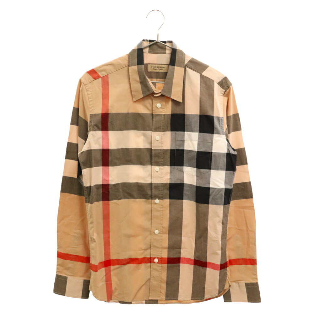 BURBERRY(バーバリー) サイズ:Sサイズ メガノバチェック長袖シャツ ブラウン 8004827【中古】【程度A】【カラーブラウン】【取扱店舗BRING札幌店】