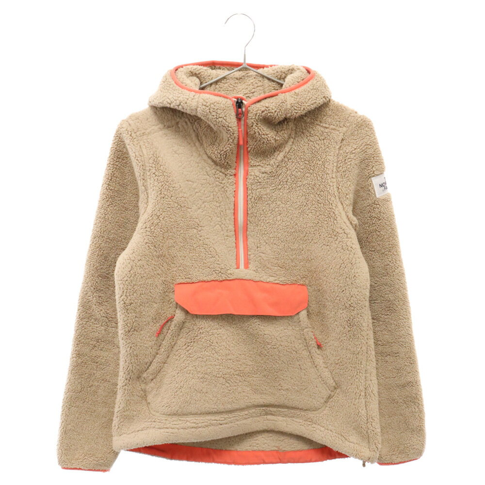 THE NORTH FACE(ザノースフェイス) サイズ:XS CAMPSHIRE PULLOVER HOODIE フリース ハーフジップ プルオーバーパーカー レディース ベージュ NF0A39MR【中古】【程度B】【カラーベージュ】【取扱店舗BRING THRIFT CLOSET】