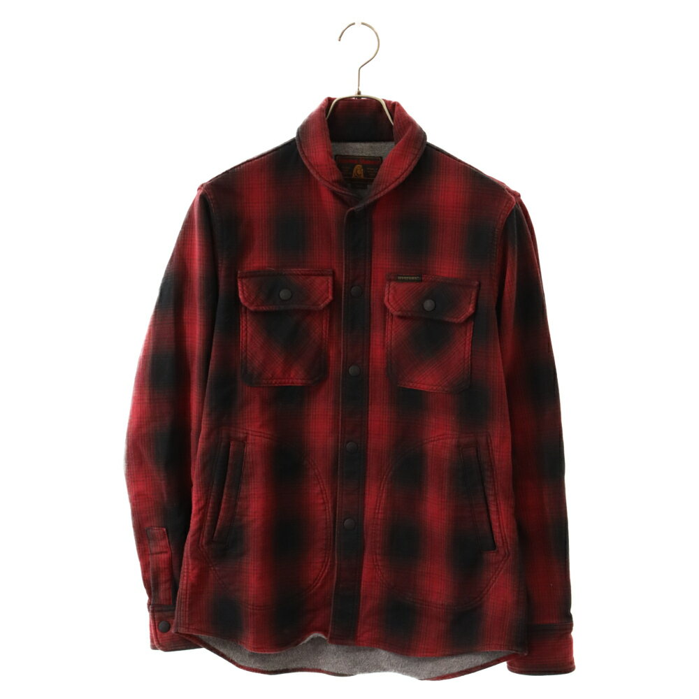 HYSTERIC GLAMOUR(ヒステリックグラマー) サイズ:S チェック柄 中綿入り長袖シャツ レッド 0263AH04【中古】【程度A】【カラーレッド】..