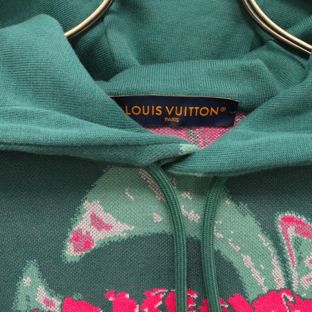 LOUIS VUITTON(ルイヴィトン) サイズ:S 23AW Graphic Cotton Hoodie 1ABJ31 グラフィックデザイン コットンフーディー プルオーバーパーカー グリーン/ピンク【中古】【程度A】【カラーグリーン】【取扱店舗BRING心斎橋店】 3