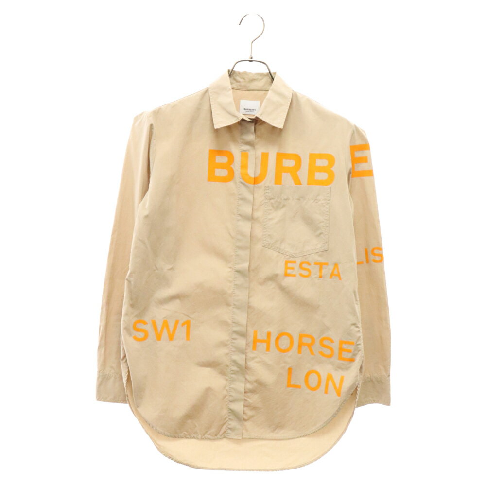 BURBERRY(バーバリー) サイズ:38 20SS ホースフェリープリント 長袖シャツ 8029006 ベージュ【中古】【程度B】【カラーベージュ】【取扱店舗新宿】